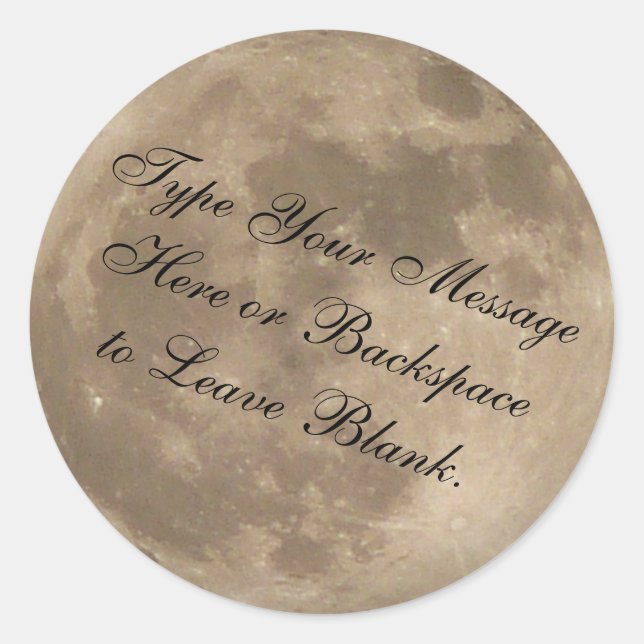 Moon Sticker Personalisiert Vollmond Sticker Moon (Vorderseite)