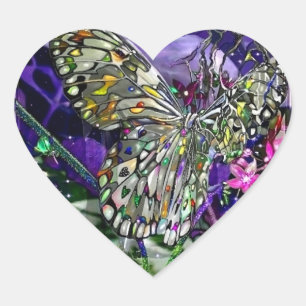 Moon Struck Butterfly! Herz-Aufkleber