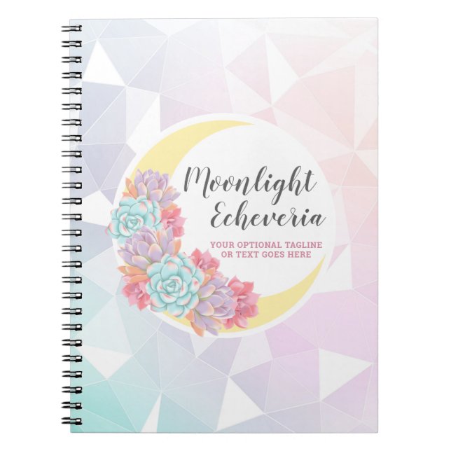 Moon & Succulents Pastel Mystic Boho Floral Cactus Notizblock (Vorderseite)