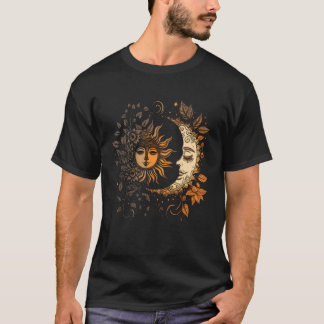 Moon Sun Bohemisch Boho Astronomie Space T-Shirt