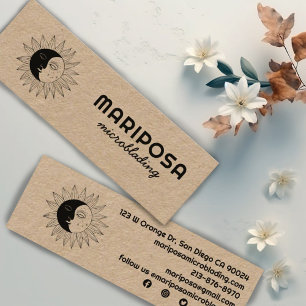 Moon & Sun Elegant Esthetician Beauty Salon Kraft Mini Visitenkarte