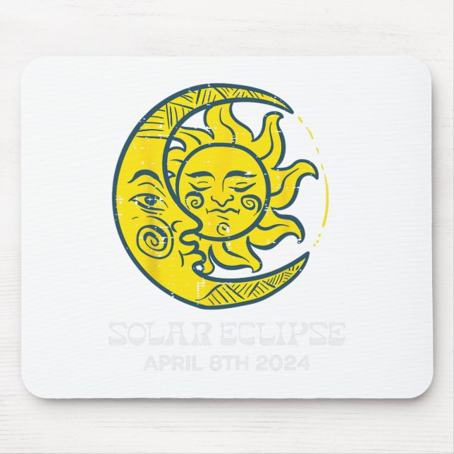Moon Sun Solar Eclipse 2024 Totalität 8. April Fra Mousepad (Vorne)