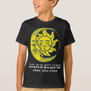 Moon Sun Solar Eclipse 2024 Totalität 8. April Fra T-Shirt