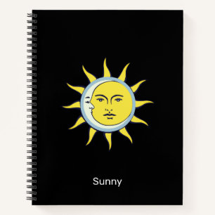 Moon & Sun-Verbindung auf schwarz Notizbuch