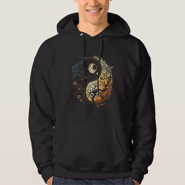 Moon Sun Yin Yang Day and Night  2 Hoodie (Vorderseite)