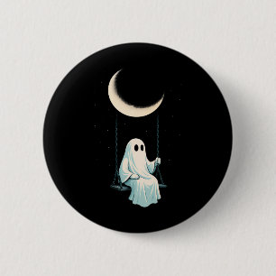 Moon Swing Ghost Shirt Spooky Niedliche Nacht Okto Button