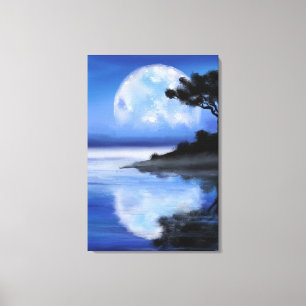 Moon Tales - Wasserfarbe Leinwanddruck