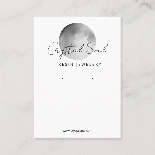 Moon Themed Earring Display Cards Visitenkarte (Vorderseite)