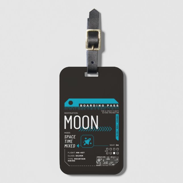 Moon Time Ticket Boarding Pass Gepäckanhänger (Vorderseite Vertikal)