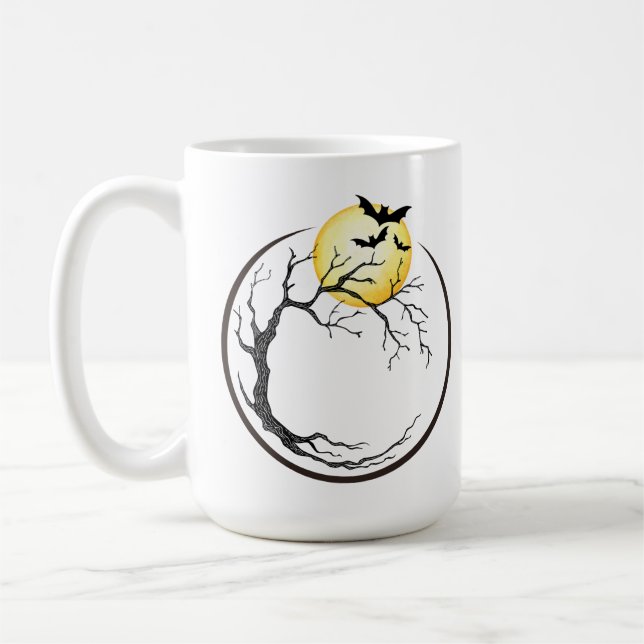 Moon, Tree, & Bats Kaffeetasse (Links)