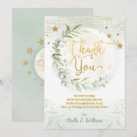 Moon Twinkle Stars Greenery Gold Baby Dusche
