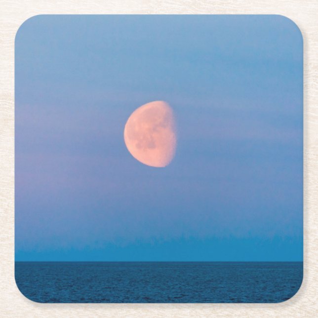 Moon über dem Beringmeer | Russland Fernost Rechteckiger Pappuntersetzer (Vorderseite)