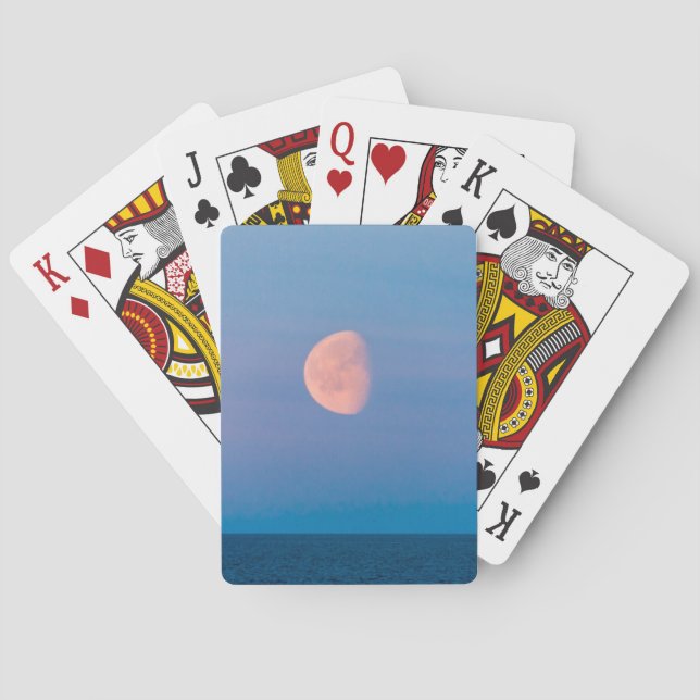 Moon über dem Beringmeer | Russland Fernost Spielkarten (Rückseite)