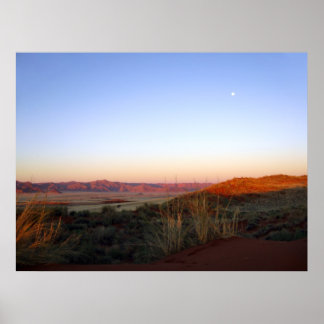 Moon über der Wüste Namib Poster