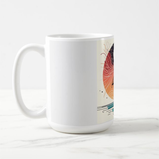 Moon & Umbrella Surreal Boho Line Kaffeetasse (Links)