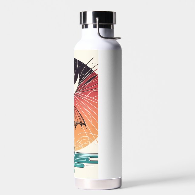 Moon & Umbrella Surreal Boho Line Trinkflasche (Links)
