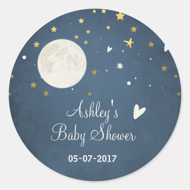 Moon Umschlag Aufkleber Aufkleber Kinderdusche (Vorderseite)