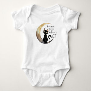 Moon und Black Cat Baby Bodysuit Strampler