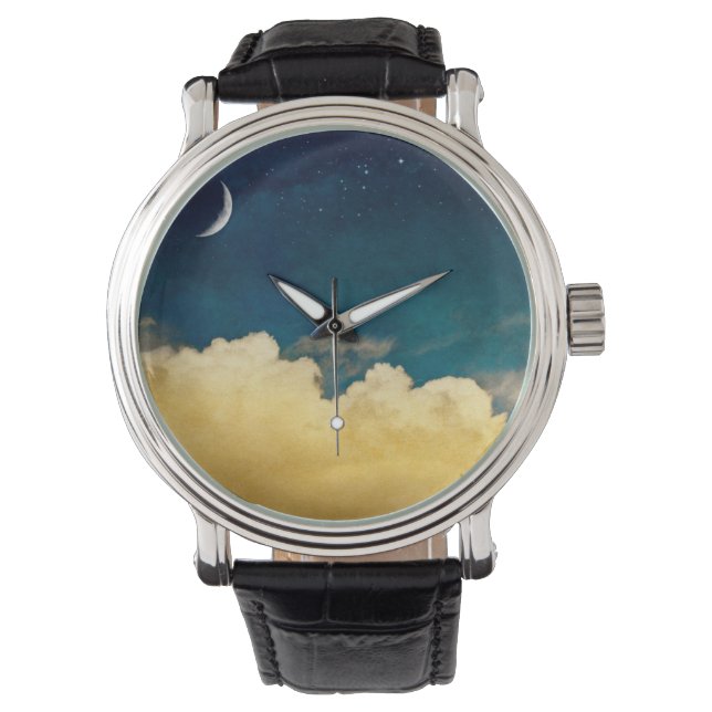 Moon und Cloudscape Armbanduhr (Vorderseite)