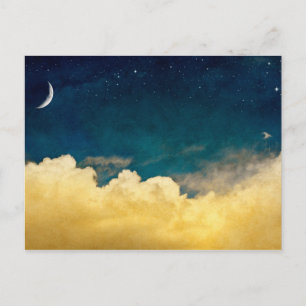 Moon und Cloudscape Postkarte