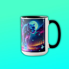 Moon und Panther Holographic Neon farbenfroh | Tasse