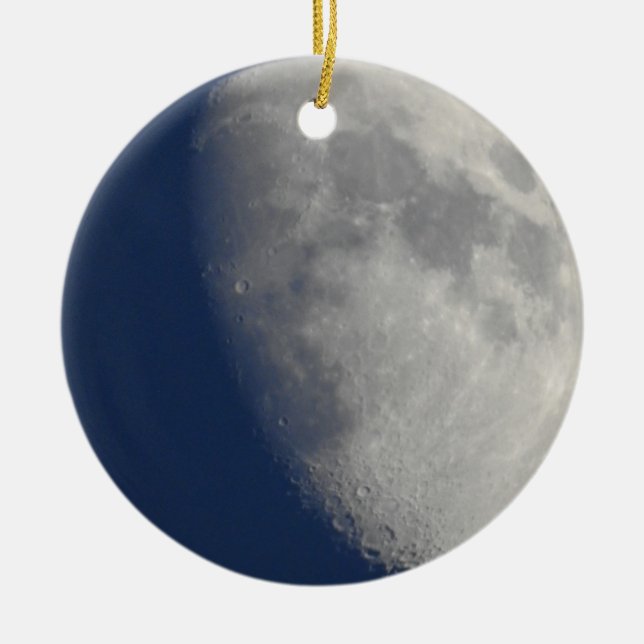 Moon und Sunset Double Side Weihnachten Keramik Ornament (Vorne)