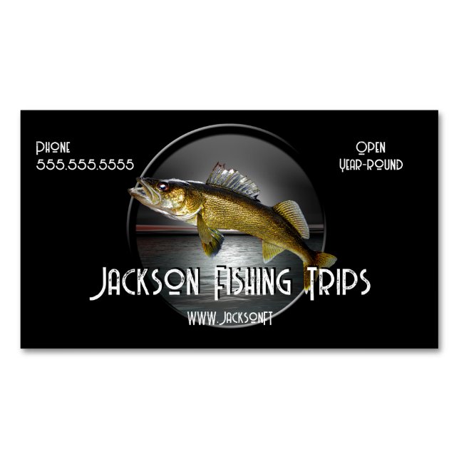 Moon Water & Walleye Pike Magnetische Visitenkarte (Vorderseite)