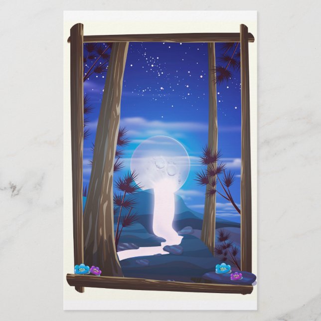 Moon Waterfall Briefpapier (Vorderseite)