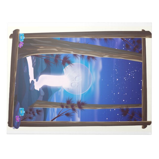 Moon Waterfall Notizblock (Vorderseite)