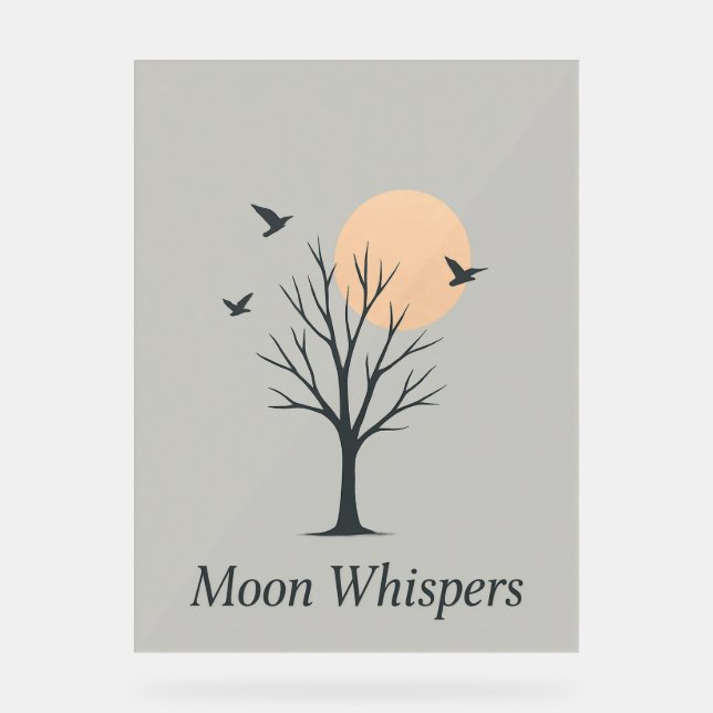 Moon Whispers - Serene Night Birds Poster (Vorderseite)
