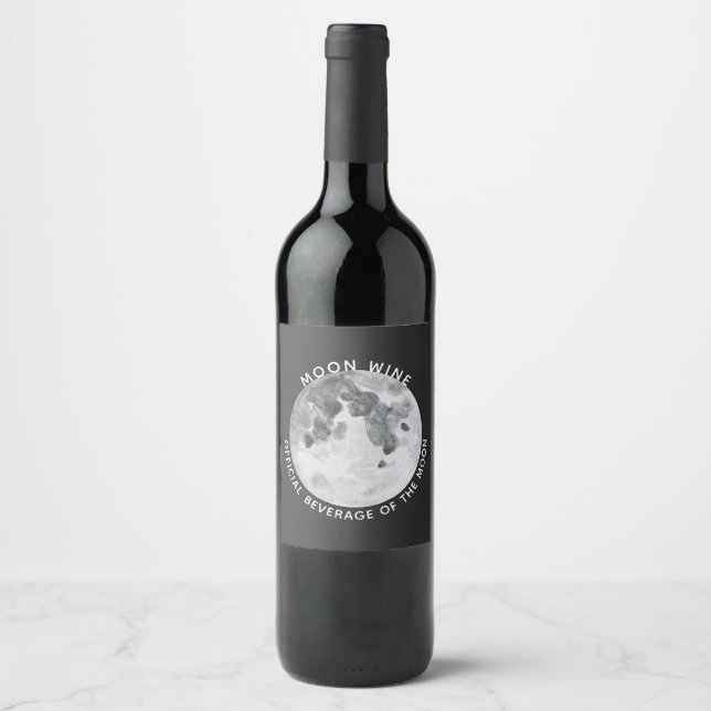 Moon Wine Personalisiert Weinetikett (Vorderseite)