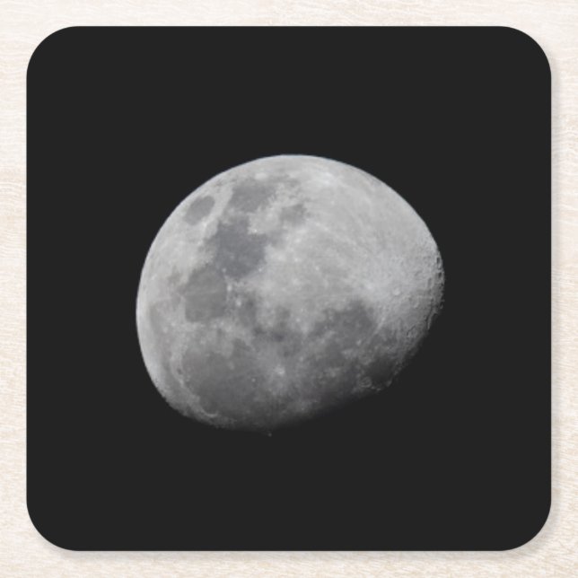 Moon with Black Sky Zambia Rechteckiger Pappuntersetzer (Vorderseite)