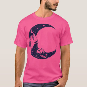 Moon Wolf Mountain Camp für Liebhaber Camping Wölf T-Shirt