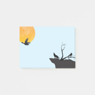 Moon Wolf Raven Post-it Notes Post-it Klebezettel