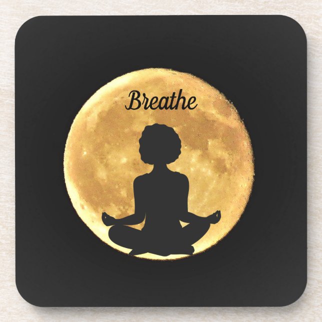Moon Yogi Respire Dessous de verre acryliques (Devant)