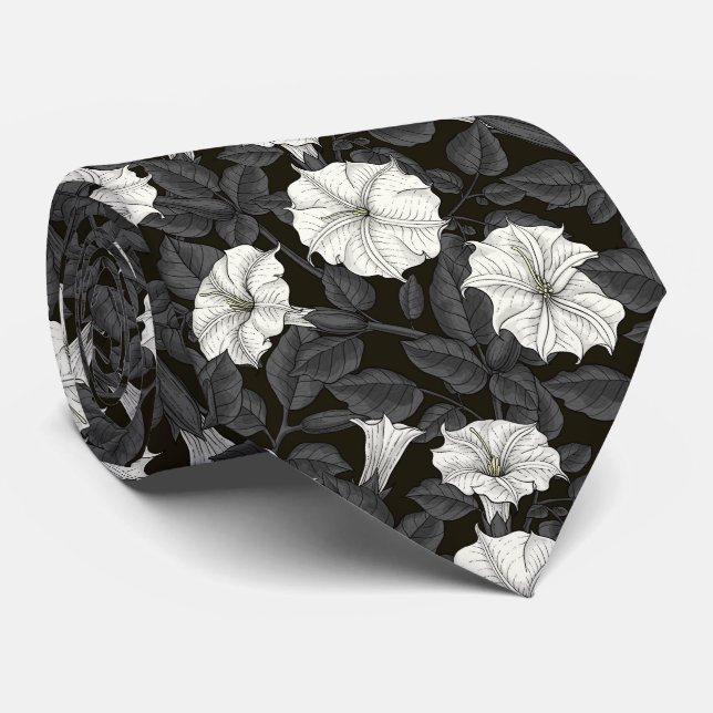 Moonblumen Neck Tie Krawatte (Gerollt)