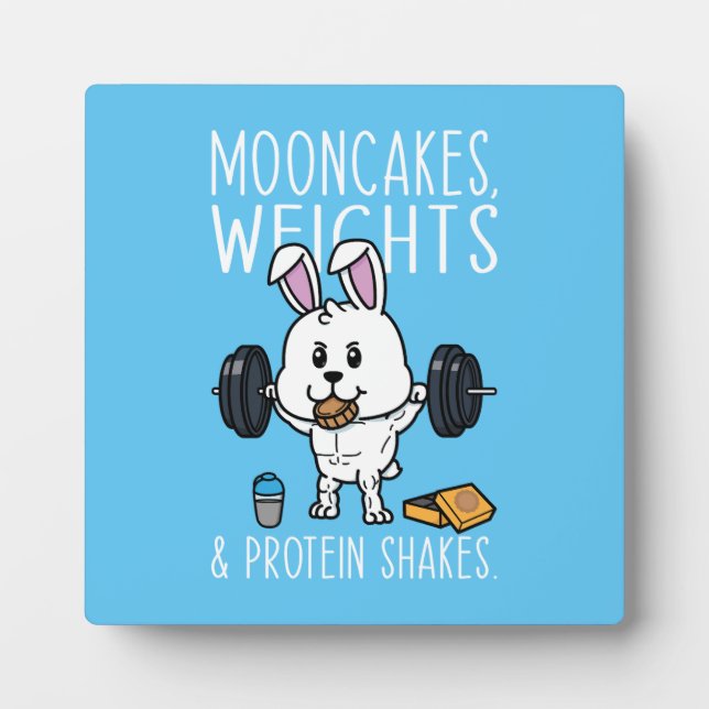 Mooncakes, Weiße und Eiweißshakes, Funny Gym Fotoplatte (Vorderseite)