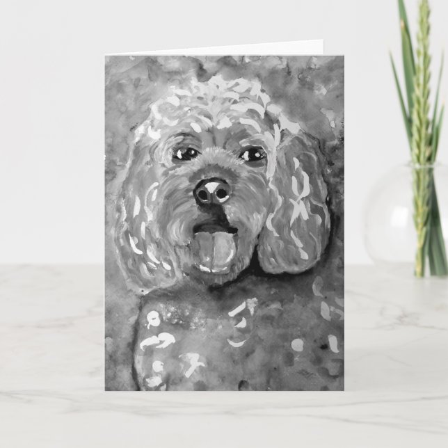 Mooncards, Cavapoo, Haustier, Hundegruß-Karte Karte (Vorderseite)