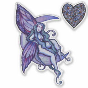 MoonChild Fairy Moon Fee Art Fee Aufkleber