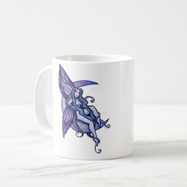 MoonChild Fairy Moon Fee Art Fee Kaffeetasse (Vorderseite Links)