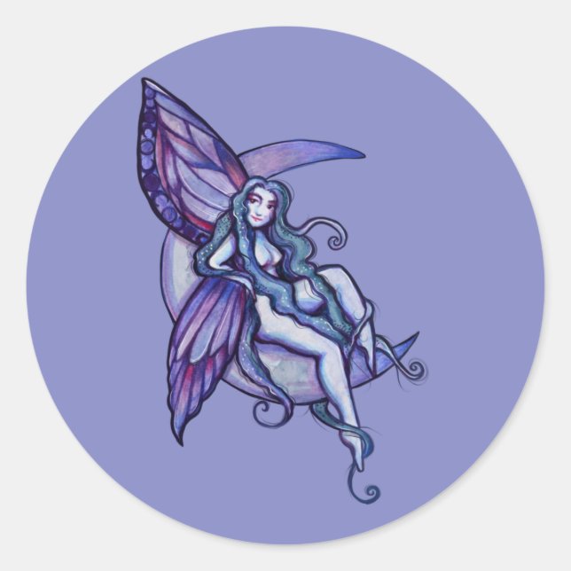 MoonChild Fairy Moon Fee Art Fee Runder Aufkleber (Vorderseite)