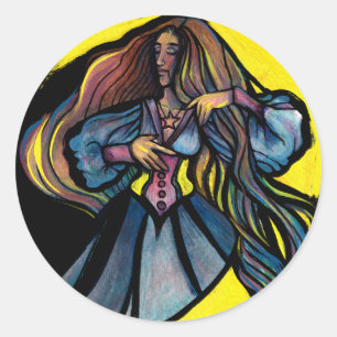 MoonChild Goddess Art Moon Goddesses Moon Child Runder Aufkleber
