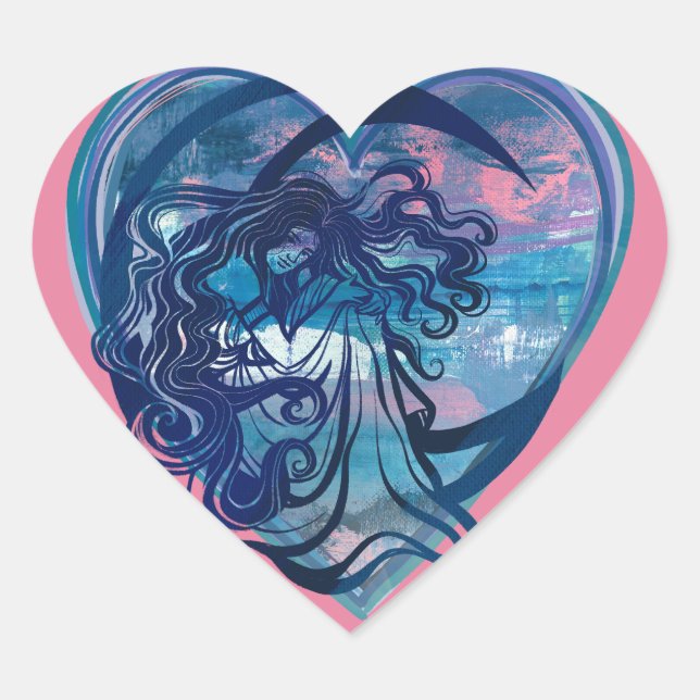 MoonChild Goddess Herz-Aufkleber (Vorderseite)