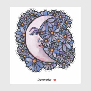 MoonChild Moon Goddess Art Moon Kind Lila Aufkleber