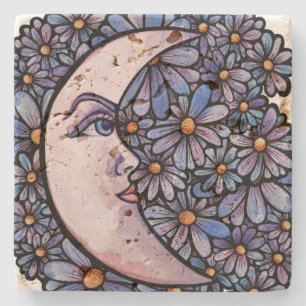 MoonChild Moon Goddess Art Moon Kind Lila Steinuntersetzer