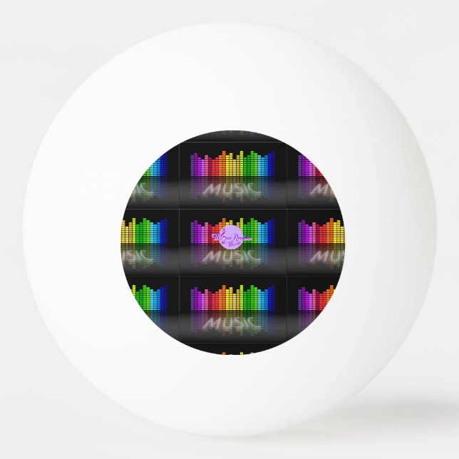MoonDreams Music Equalizer 3-Sterne Ping Pong Ball Tischtennisball (Vorderseite)