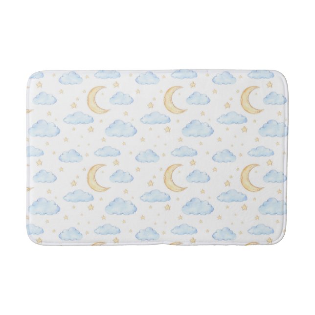 Moonenstars und Wolkenmuster Badematte (Vorderseite)