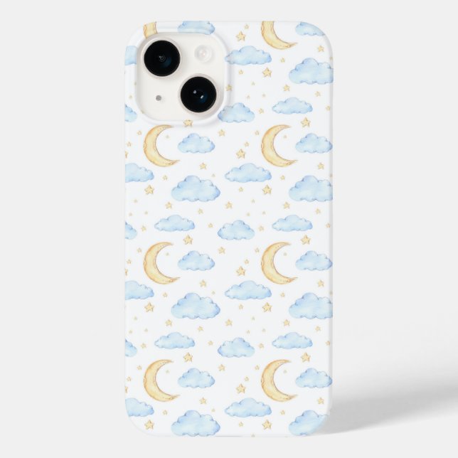 Moonenstars und Wolkenmuster Case-Mate iPhone 14 Hülle (Rückseite)