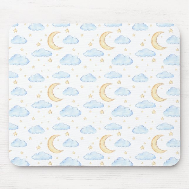 Moonenstars und Wolkenmuster Mousepad (Vorne)