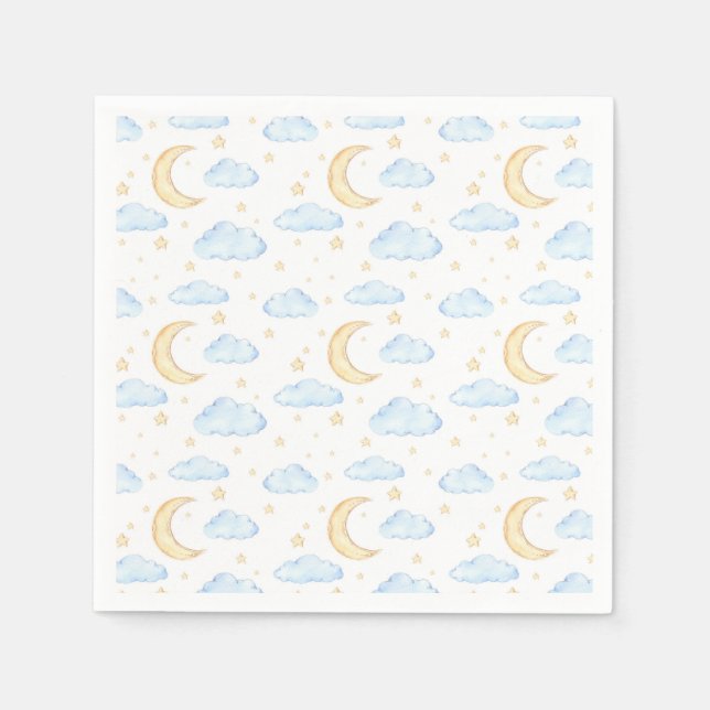 Moonenstars und Wolkenmuster Serviette (Vorderseite)